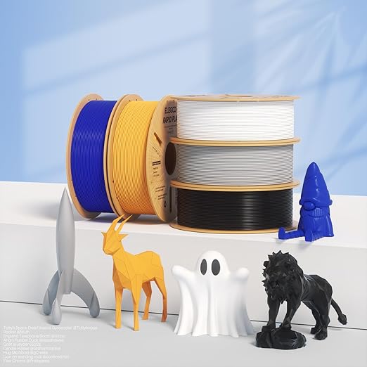 ELEGOO Rapid PLA Plus Filament 1.75mm White 4KG, PLA+ 3D Printer Filament for 600 mm/s High Speed Printing, Dimensional Accuracy +/- 0.02 mm, 4 Pack 1kg Spool(2.2lbs)