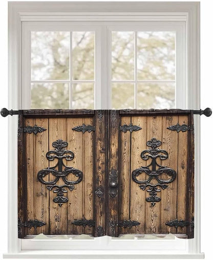 Sheer Curtains 54 Inch Length, Barn Door Semi Sheer Curtains Light Filtering by Unknown