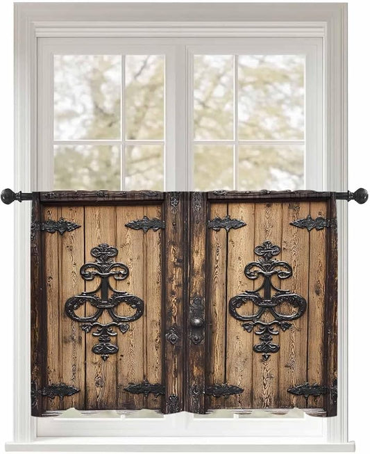 Sheer Curtains 54 Inch Length, Barn Door Semi Sheer Curtains Light Filtering by Unknown