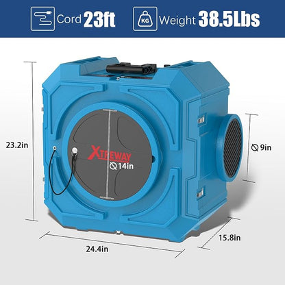 800CFM Hepa Air Scrubber with 3-Stage Filtration, Stackable Negative Air Machine - Image 6