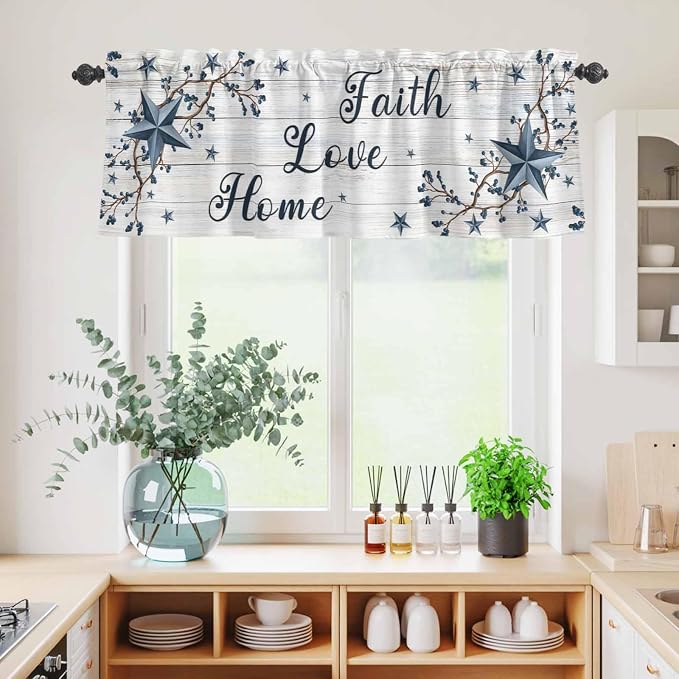 Farmhouse Kitchen Curtains Set 3 Piece - Image 6