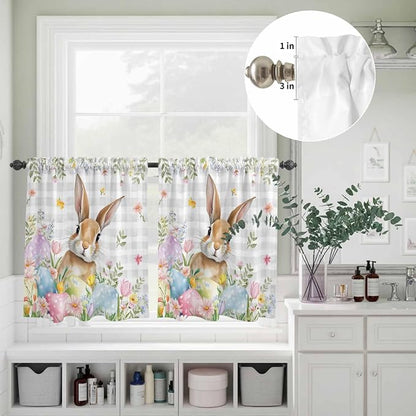 Kitchen Curtains Tiers and Valance Set of 3, Easter Light Filtering Window - Image 8