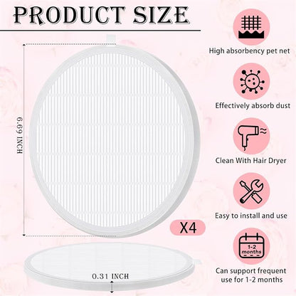 Juexica 4 Pcs Nail Dust Collector Filter Replacement Filter Reusable Dust - Image 2