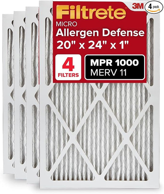 Filtrete 20x24x1 AC Furnace Air Filter, MERV 11, MPR 1000, Micro Allergen by Filtrete