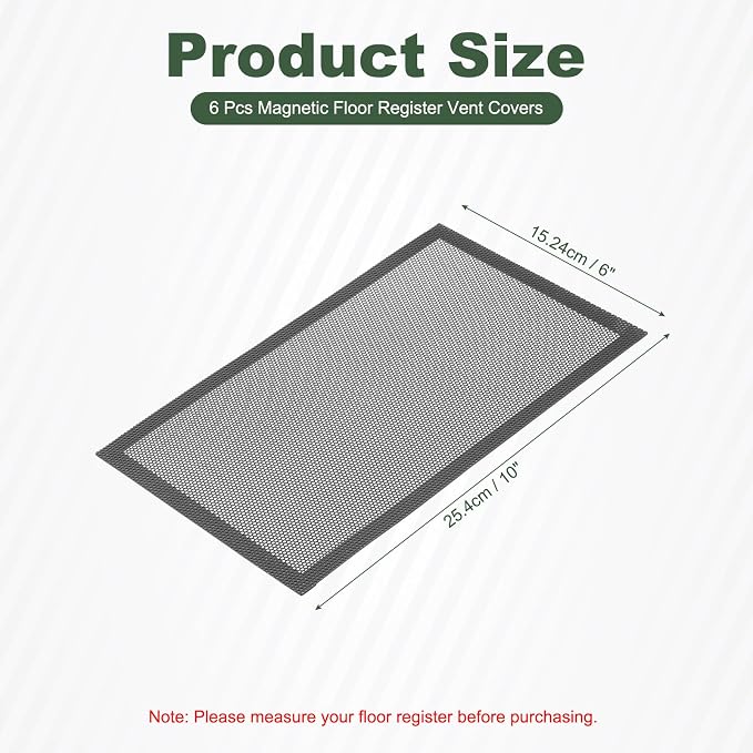 YOKIVE 6 Pcs Magnetic Floor Vent Covers, Floor Register Cover PVC Mesh Air Vent - Image 2