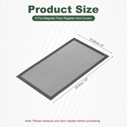 YOKIVE 6 Pcs Magnetic Floor Vent Covers, Floor Register Cover PVC Mesh Air Vent - Image 2