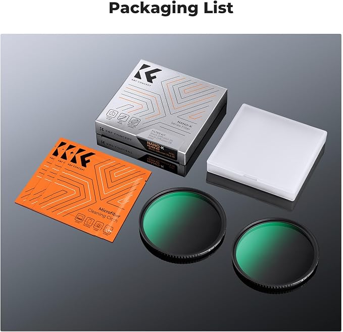 K&F CONCEPT 67mm Black Diffusion 1/4 & 1/8 Filters Kit Mist Cinematic Effect - Image 7