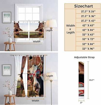 Farm Cows Living Room Curtains 84 Inch Length, Window Curtains Tab Top - Image 8