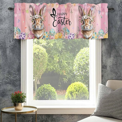 Easter Curtain Valances for Windows, Kitchen Valance Window Treatment, Spring - Image 4