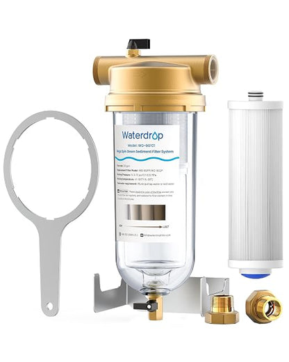 Waterdrop Mega Spin Down Sediment Filter, Reusable Whole House Water Filter by Waterdrop
