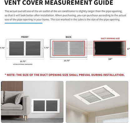 14x6 Vent Cover, Air Return Vent Cover, Flat Vent Cover, Rejillas De Aire - Image 4