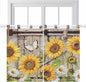 Farmhouse Sunflowers Kitchen Curtains 45 Inch Length, Short Cafe Window by Unknown