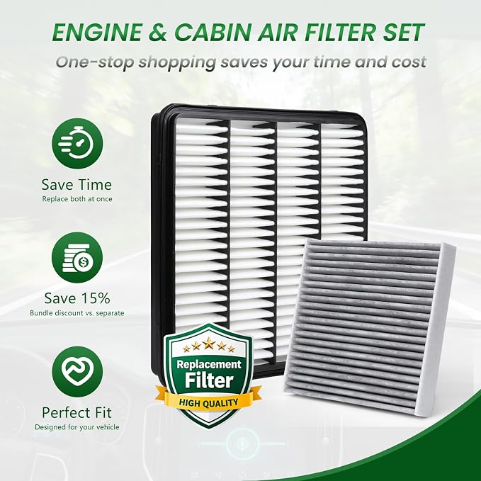 Engine & Cabin Air Filter Set for LX570, LAND CRUISER, LAND CRUISER, Replace - Image 3