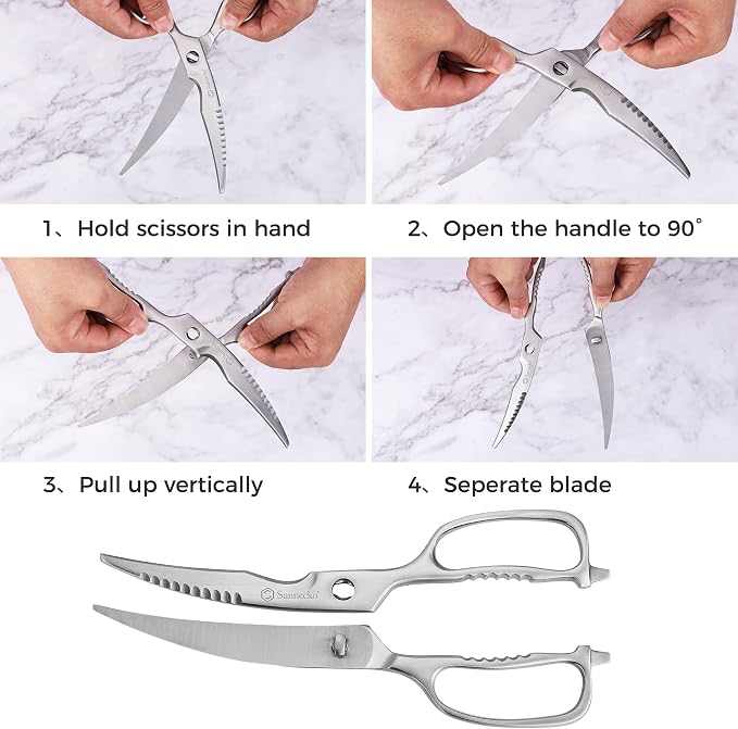 Sunnecko Kitchen Scissors for Food, Heavy Duty Scissors All Purpose Kitchen - Image 6