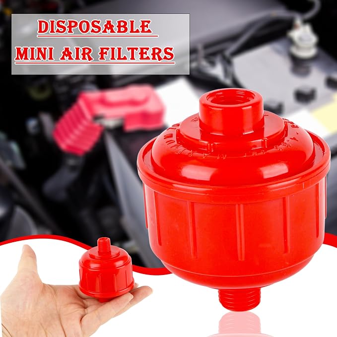 12 Pcs Disposable Mini Air Water Filters Red Air Line Filter Paint Gun Filter - Image 4