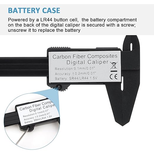 Digital Caliper, Adoric 0-6" Calipers Measuring Tool - Electronic Micrometer Caliper with Large LCD Screen, Auto-Off Feature, Inch and Millimeter Conversion