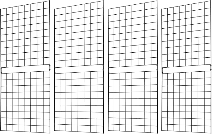 7RiversART Grid Wall Commercial Grade Grid Panels Heavy Duty Panel for Retail Display Wall 2' W x 5' H, Black (Pack of 4) Easily Portable