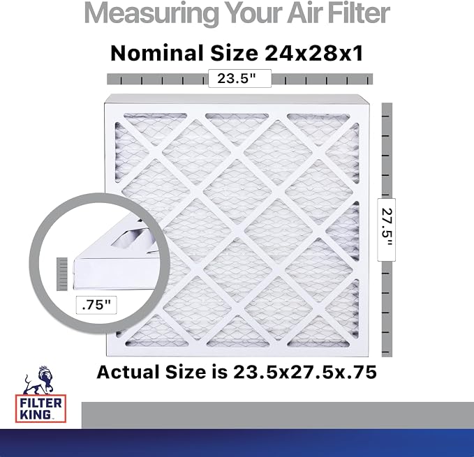 Filter King 24x28x1 Air Filter | 4-PACK | Carbon MERV 8 HVAC Pleated A/C - Image 2