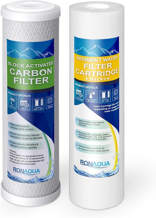 1 Standard Coconut Shell Block Carbon & 1 Four Layers of Filtration by Ronaqua