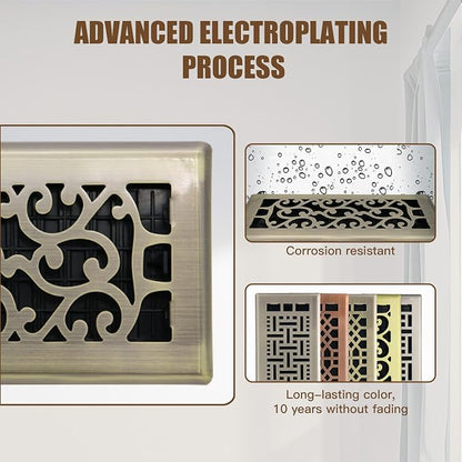 Floor Vents Register Ease Adjust 4X10 Inch Floor Air Vent Heavy Duty Walkable - Image 7
