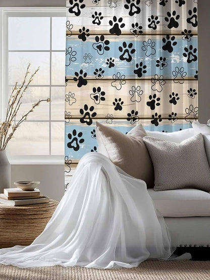 Sheer Curtains 63 Inch Length, Vintage Farmhouse Rustic Wooden Grain Privacy - Image 4