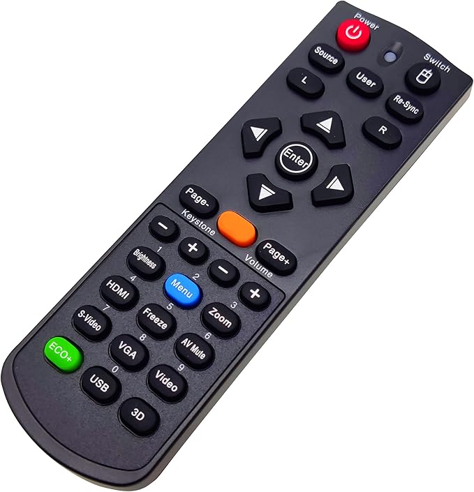 INTECHING BR-5047L Projector Remote Control for Optoma DH1011, EH300, HD131X, HD131Xe, HD131Xw, HD25, HD2500, HD25e, HD25-LV, HD25-LV-WHD, HD30, HD30B