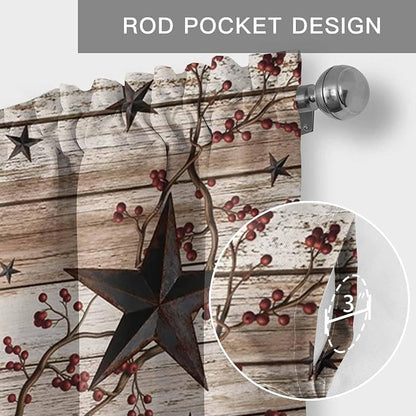 Rustic Star Brown Curtain Valances - Image 5