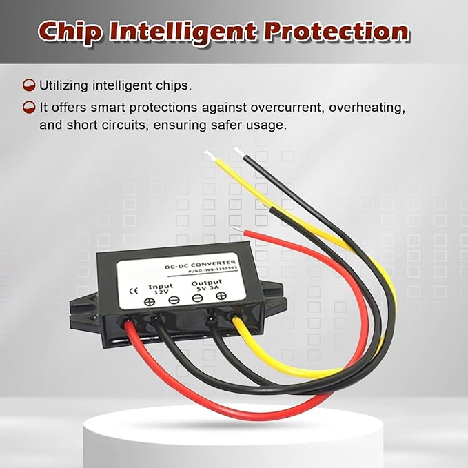 12V to 24V DC Step UP Converter DC Converter Regulator 1A 24W Power Supply Adapter for Golf Cart Club Car Truck Vehicle Boat Solar System