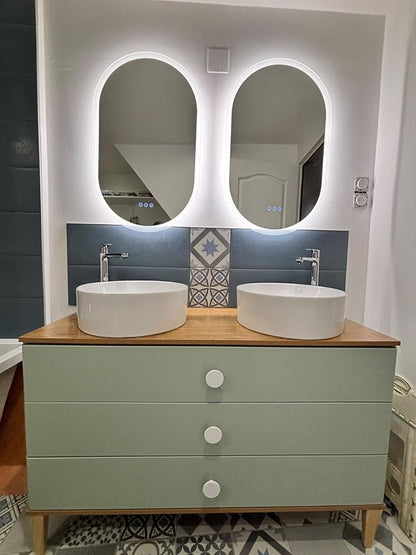 LUVODI Smart LED Bathroom Mirror: 35”x24” Large Wall Mounted Oval Vanity Mirror by LUVODI