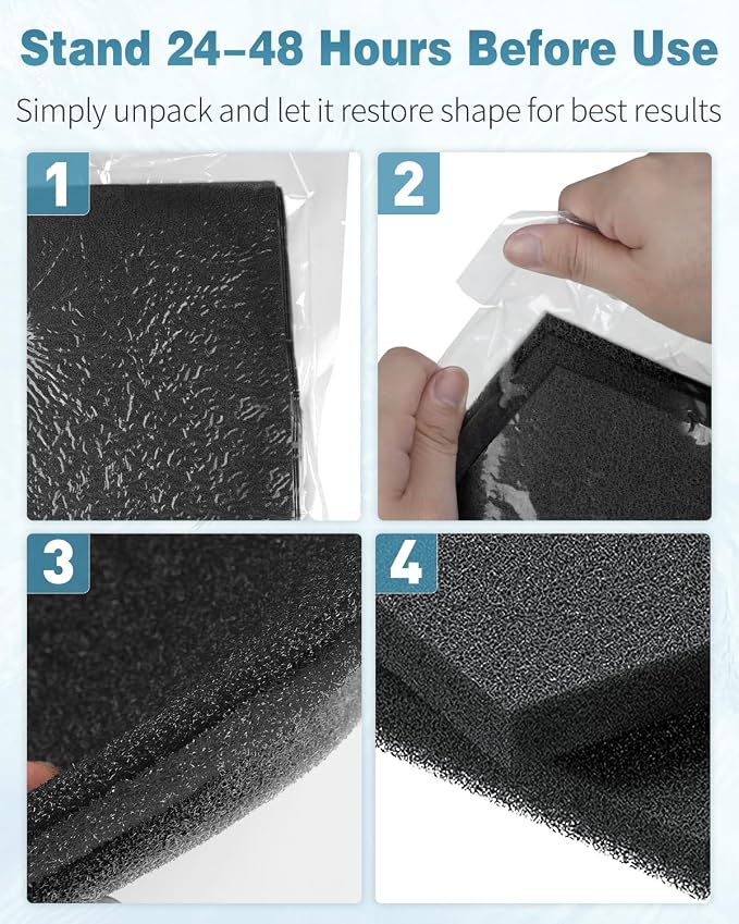 Pawfly 2 Pack Aquarium Bio Sponge Filter Media Pad, 40 PPI Filter Foam Sponge - Image 8