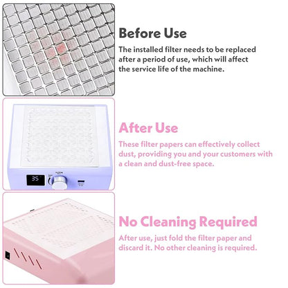 100 Pcs Nail Dust Collector Filter No-Spilling Filters Replacement Paper - Image 6