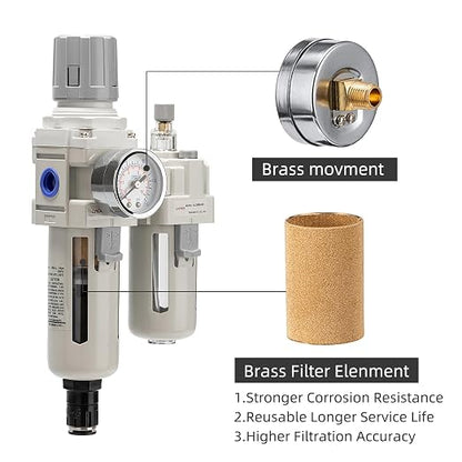 Air Pressure Regulator with Pressure Gauge, Water Separator - Image 4