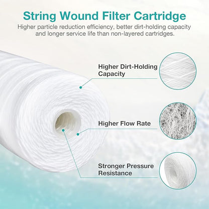 5 Micron 10" x 4.5" String Wound Water Filter Cartridge - Image 3