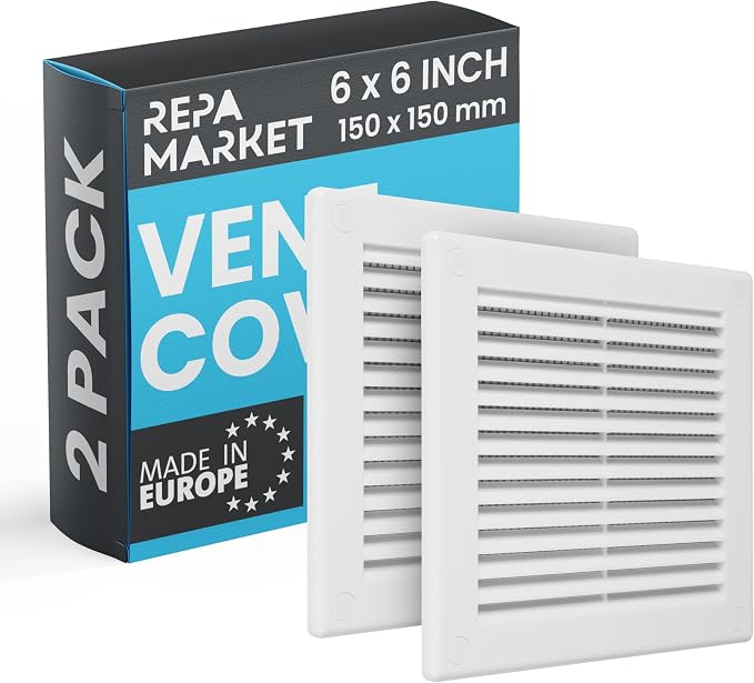 Repa Market 6 x 6 Inch White Square Air Vent Cover by RepaMarket