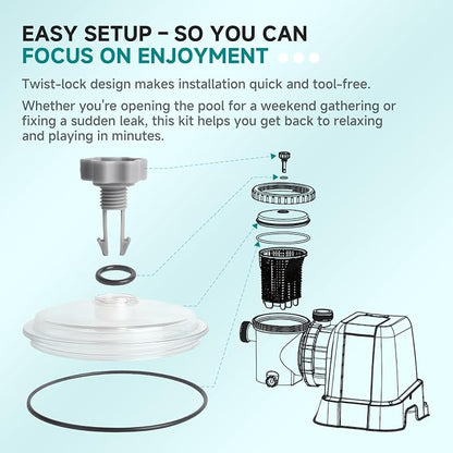 Replacement SF80110-1 Leaf Trap Cover w/Valve & O-Ring Compatible - Image 6
