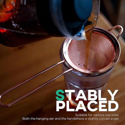 Homestia Fine Mesh Strainer for Kitchen, 304 Stainless Steel Cocktail Sieve - Image 3