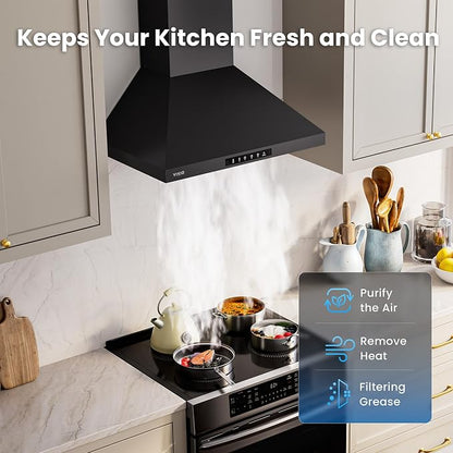 Wall Mount 36 Inch Range Hood 900 CFM, Ductless/Ducted Convertible, 3-speed - Image 4