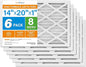 LotFancy 14x20x1 Air Filter MERV 8 6-Pack, Electrostatic Pleated Furnace & AC by LotFancy