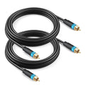BlueRigger RCA Audio Subwoofer Cable (15FT - 2 Pack, Dual Shielded with Gold Plated RCA Connectors) – for Subwoofer, Amplifier, Home Theater