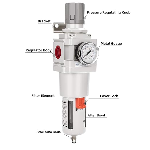 NANPU 1" NPT Compressed Air Filter Regulator Combo Piggyback, 5 Micron Brass - Image 2