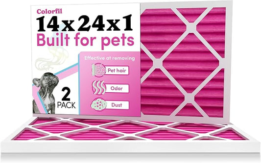 Colorfil 14x24x1 Air Filter | Made in the USA | Color Changing | Remove Cat and by ColorfilAirFilters