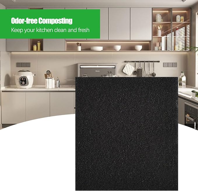 Eagles Square Compost Bin Filters, 4.7" x 4.7" x 0.4" Charcoal Filters - Image 7