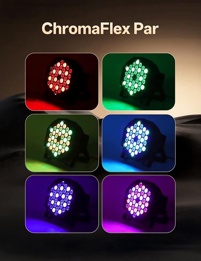 JAJALUYA LED Par Lights 36 LED Stage Lights 9 Modes RGB DJ Lights with Sound Activated Remote and DMX Control DJ Uplighting for Birthday Party Events Wedding Christmas Stage Lighting (2 Packs)