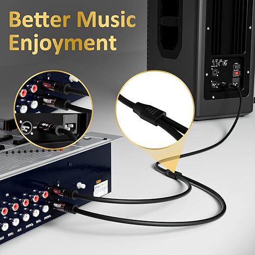 Kxable RCA Y-Adapter Splitter Cable 50 Feet, 1 RCA Male to 2 RCA Male Stereo Audio Subwoofer Cable, Bi-Directional, for Home Theater, Hi-Fi System, Amplifier, Speaker, 24K Gold Plated, OD:5.0MM