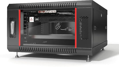 Sysracks 6U Wall Mount Server Rack Cabinet, 19” Locking Network Rack, 24” Deep by SYSRACKS