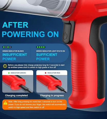 Car Vacuum Portable Cordless, 4 in 1 Mini Vacuum Cleaner Hight Power, 12000Pa - Image 4