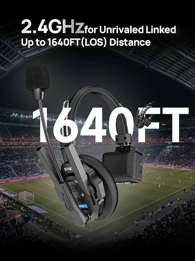 SYNCO XTALK XPRO Wireless Communication Headset System, 9 Person Full Duplex 2.4GHz Wireless Headsets with 24H Battery Life 500m/1640ft Noise Reduction, Xtalk-Xpro9-intercom-communication-headset