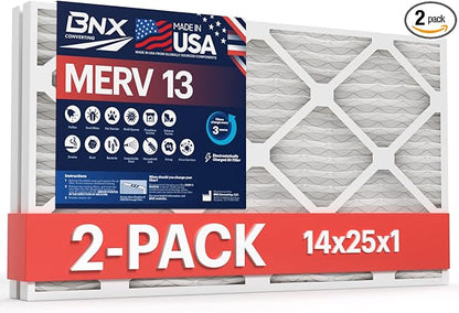 BNX TruFilter 14x25x1 MERV 13 AC Furnace Air Filter by BNX