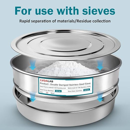 Lab Sieves Pan with Lid, LVDALAB All 304 Stainless Steel Test Sieve, Sample - Image 3