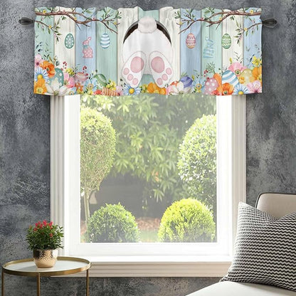 Easter Curtain Valances for Windows, Kitchen Valance Window Treatment, Spring - Image 4